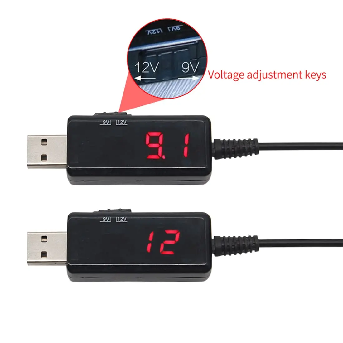 USB Boost Converter Cable DC 5V to 9V 12V USB Step-up Cable USB to DC 5.5x2.1mm 3.5x1.35mm USB Power Supply Adapter UBS Power