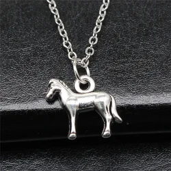 Simple Classic Fashion 18x14mm Antique Silver Color Horse Pendant Girl Women Short Chain Necklaces Choker Necklace