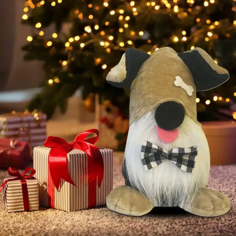 Dog Doll Gnomes Puppy Doll Christmas Gnomes Tiered Tray Decor Dog Gnome Collectible Figurines Pet Toys Cartoon Doll Swedish