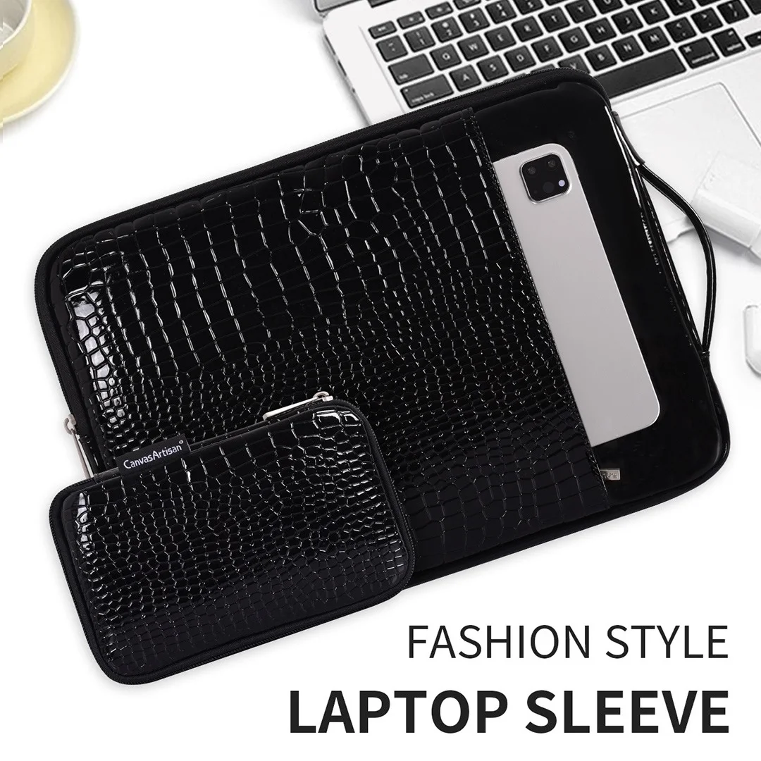 

Laptop Bag 13.3,14,15,16 Inch Handbag Sleeve Case For Macbook Air Pro M1,Man Lady PU Leather Notebook Compute PC Shockproof L32T