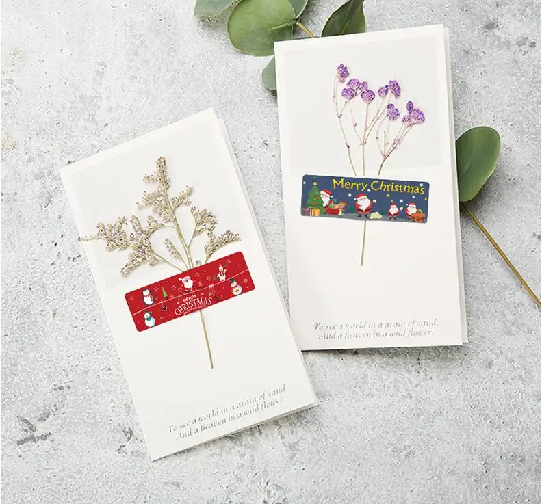 Kerst Sticker Roll Party Vakantie Sticker Rechthoek Viering Sticker 120Pcs