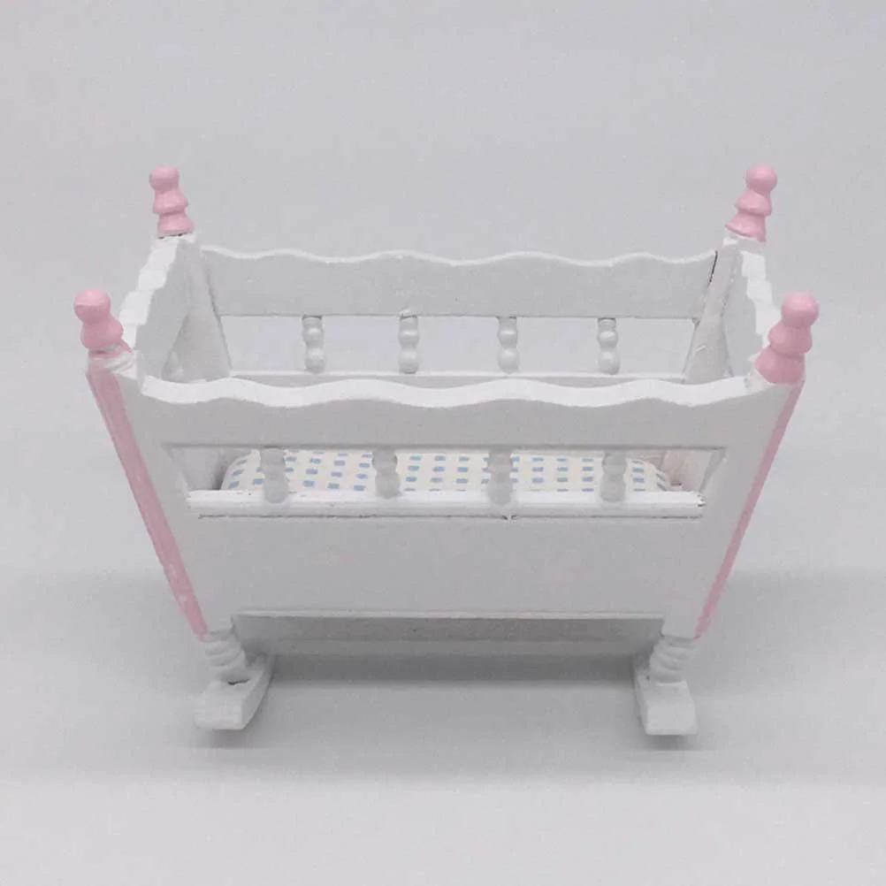 Mini House Cradle Model Mini Wooden Cradle Furniture Miniature Wooden Furniture Model mini house furniture