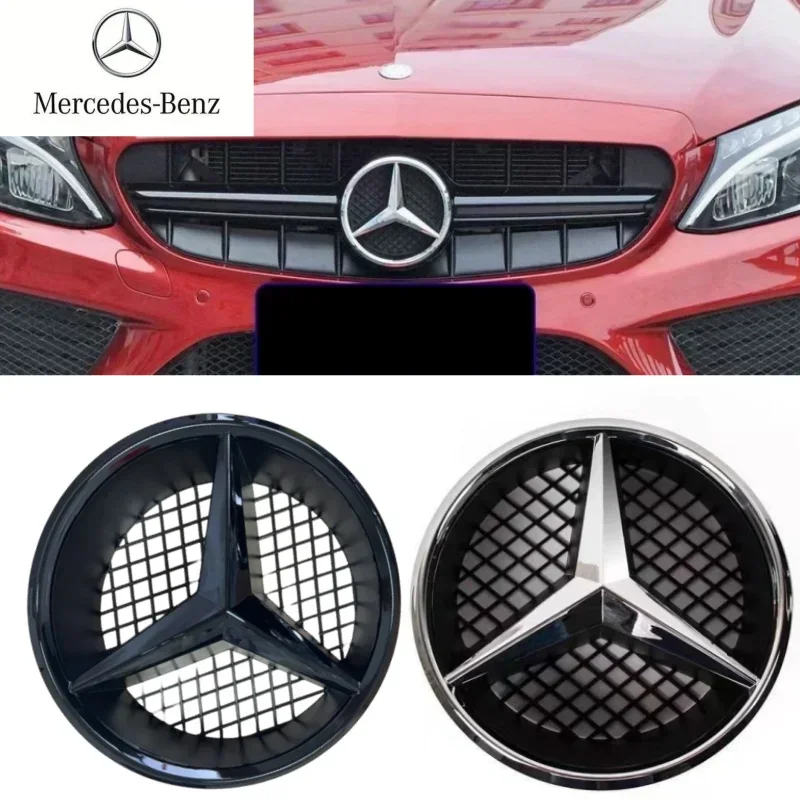 

W204 Mercedes-Benz car front Logo badge decorated with black silver border 2006-2012 B/V class 2005-10 front roasted star logo