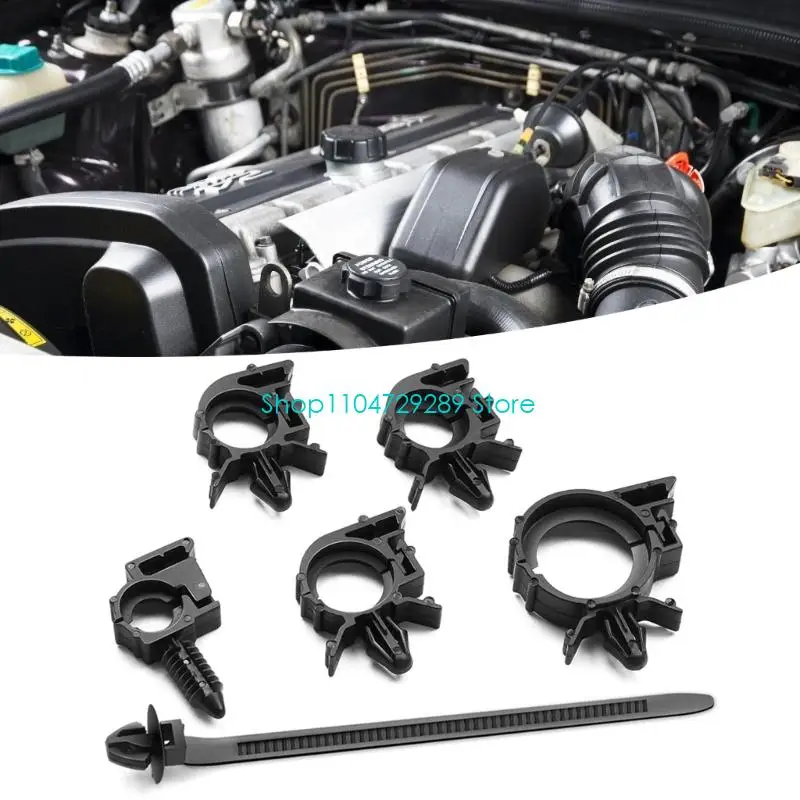 D8KE Car Wiring Clip Set with Mixed Nylon Harness Retainers, Wire Ties and Storage Box for Interior Trim Wire Management Tasks