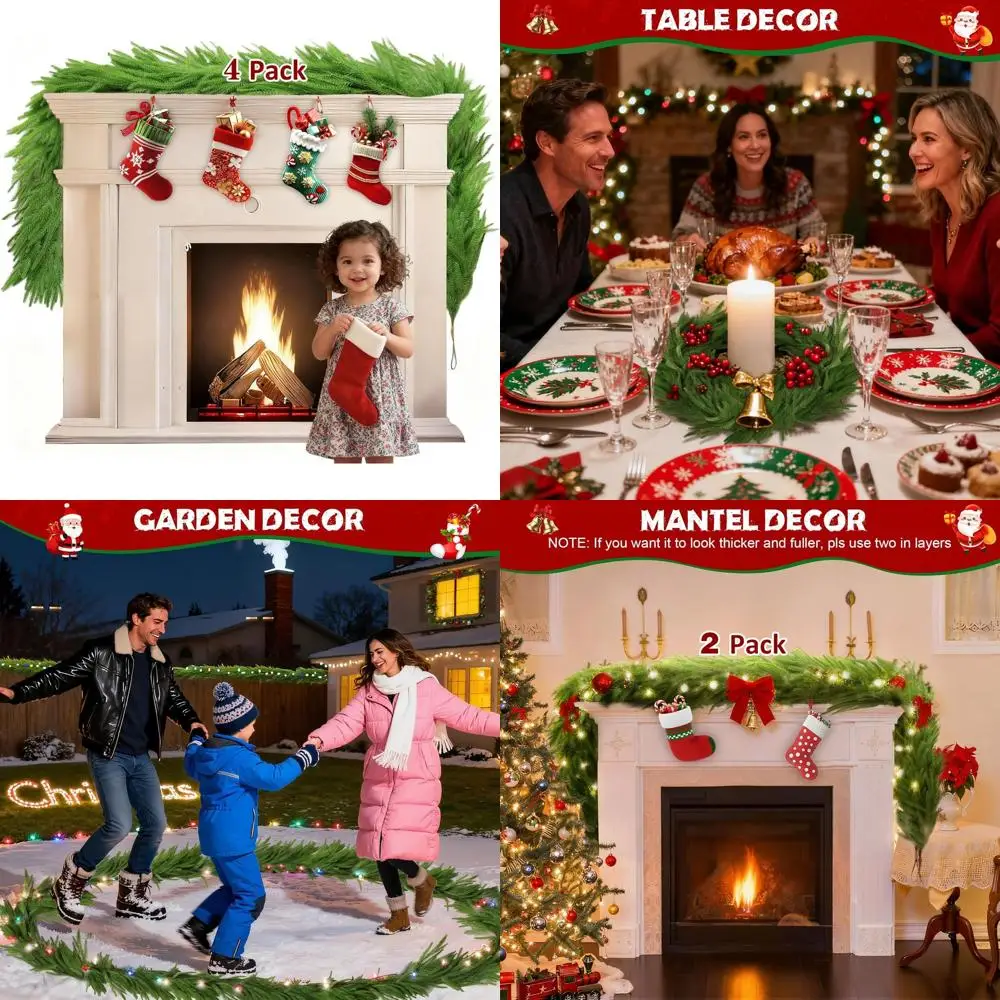 

Набор из 4 штук длиной 6 футов, искусственные сосновые гирлянды Norfolk на Рождество, реалистичная зелень, подходят для использования в помещении и на открытом воздухе,