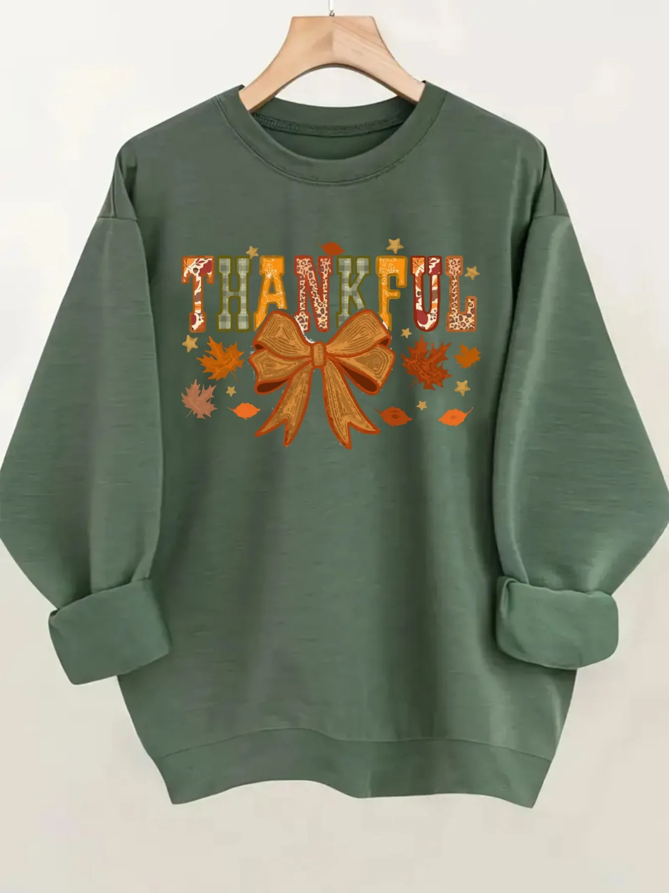 Women's Crew Neck Pullover Sweatshirt Spooky Season Print Design, Soft Casual Long Sleeve, Daily Casual Top Outfit, Winter Women's Clothing, Halloween Costume Outfit
