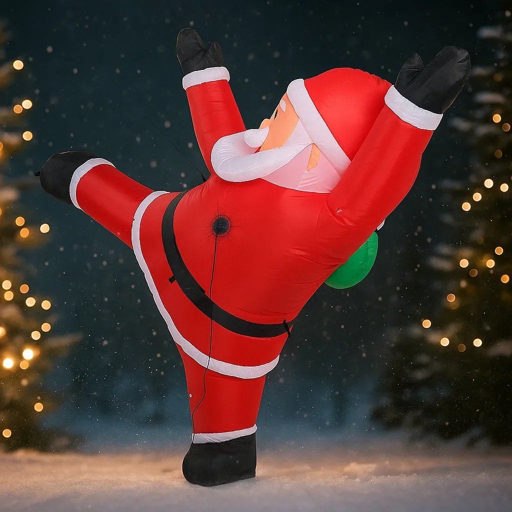 6.23ft brinquedos infláveis subir papai noel natal para quintal gramado com led iluminado ideal ao ar livre feriado decoração festiva festa decoração do feriado