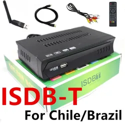 브라질 칠레 지상 HD 디지털 TV 디코더 ISDB-T 셋톱 박스, FTA 1080P 위성 TV 리시버 튜너, 안테나 포함 TV 박스