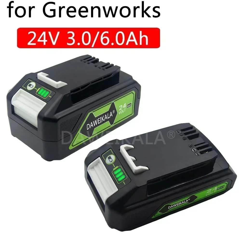 24V 6.0Ah Li-ion Rechargeable Battery For Greenworks 24V 48V Power Tools 29842 29852 29322 20362 MO24B410 MO48L4211