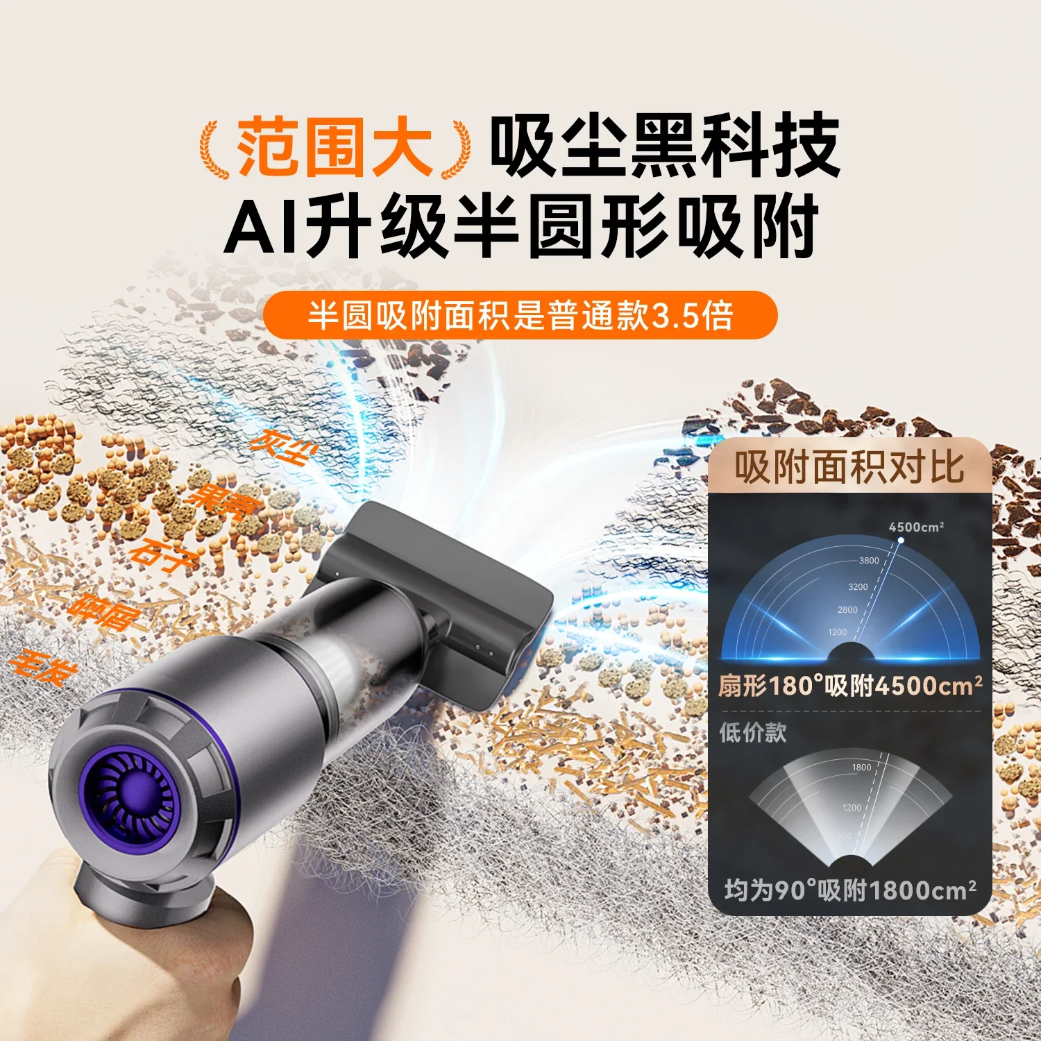 Window gap vacuum cleaner household car load wasteland cleaning small large suction wireless sill cleaning