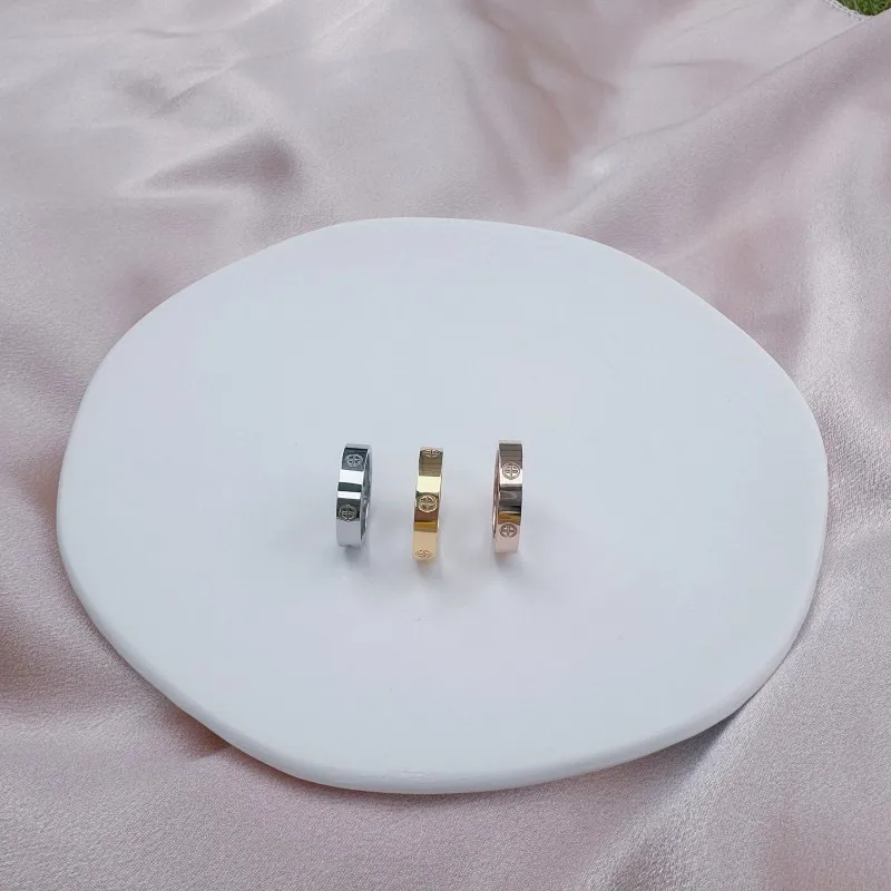 Trend Luxury Brand Cross Stainless Steel Zircon Ring With Stone For Woman Girl For Men Couple Finger Wedding Ring bague femme