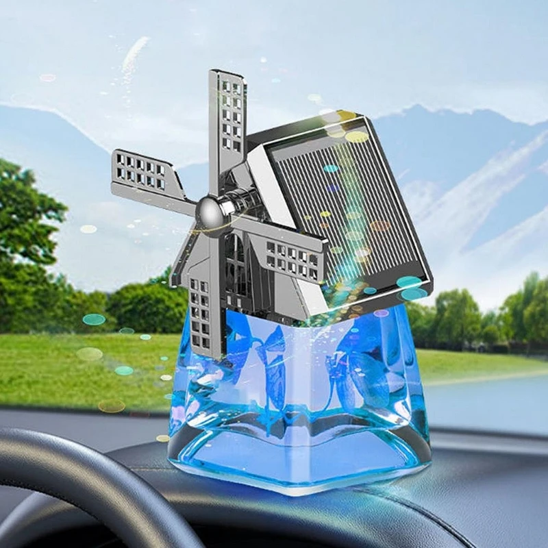 Car Instrument Panel Solar Energy Rotating AromatherapyPerfume Car Air Freshener G7ND