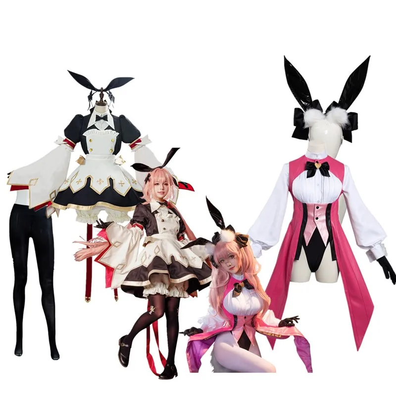 

Fate Disguise Grand Order Koyanskaya Cosplay Astolfo Costume FGO Women Maid Dress Headband Outfits Halloween Carnival Party Suit