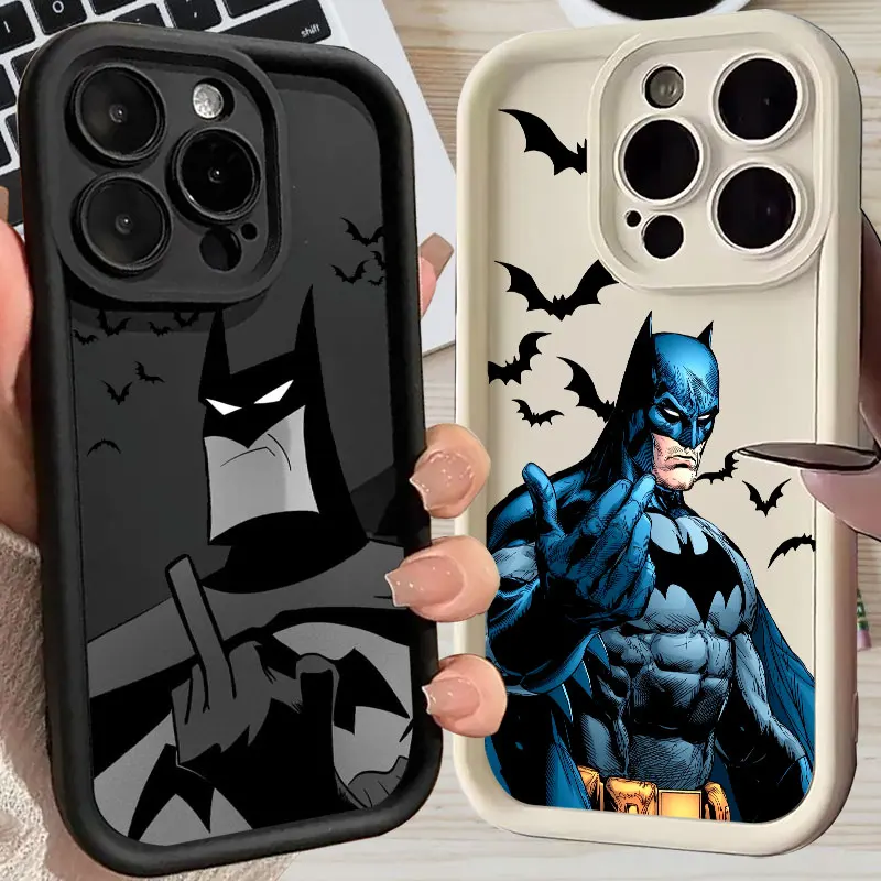 

B-Bat-Mans Marvel Bat Silicone Case For Apple iPhone 17E 15 16 14 13 12 11 17 Pro Max 17 Air 16 Plus 16E Phone Protective Cover