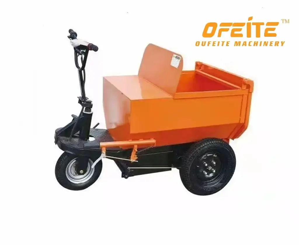 Engine Power Four Gear Variable Speed Power Climbing Three Wheeled Trolley 1000Kg Gasoline Concrete Wheelbarrow Heavy Duty