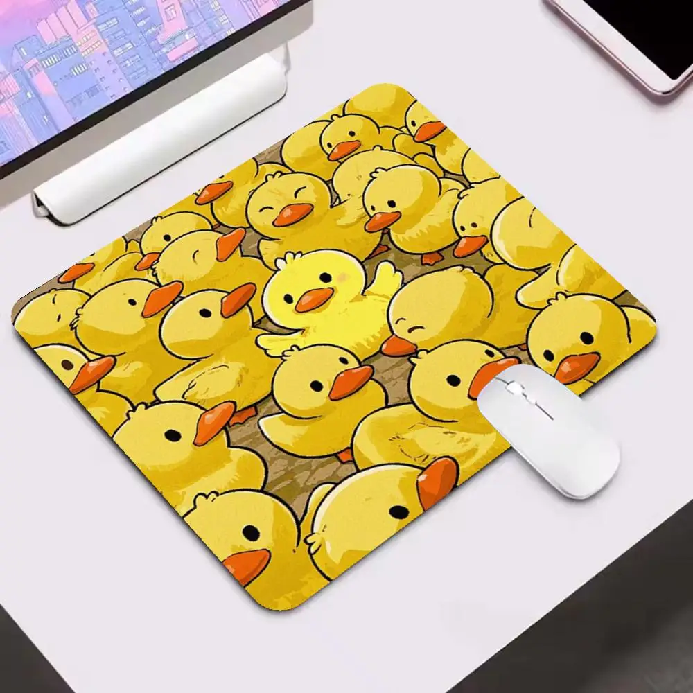 Cute Yellow Duck With Knife Cartoon Large Desk Pad mousepad table mat laptop office desktop pad learning table mat