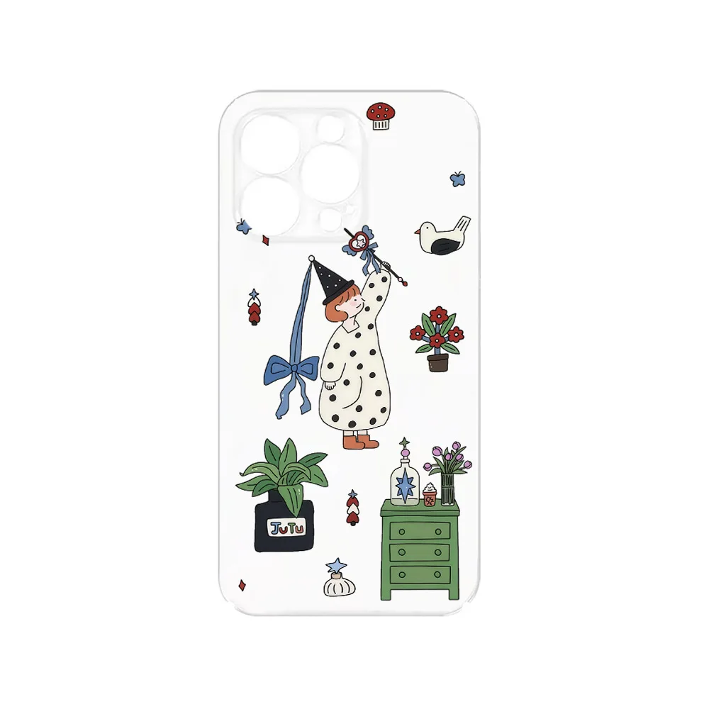 Korean White Magic Girl Cartoon Manga Phone Case for IPHONE 16 15PRO MAX 14 13 12 11 Acrylic TPU Two in One Magnetic Phone Cases