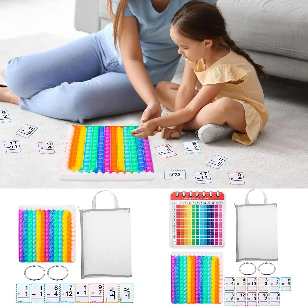 Novos tempos tabela gráfico multiplicação cartão flash educação pré-escolar ferramenta de aprendizagem pop-it matemática brinquedo fidget com cartões multi-matemática