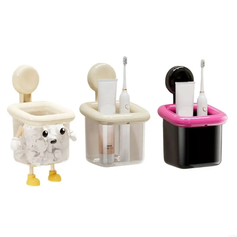 

LX0C Design Bathroom Toothbrush Holder Wall Mounted Suction Storage Organizers