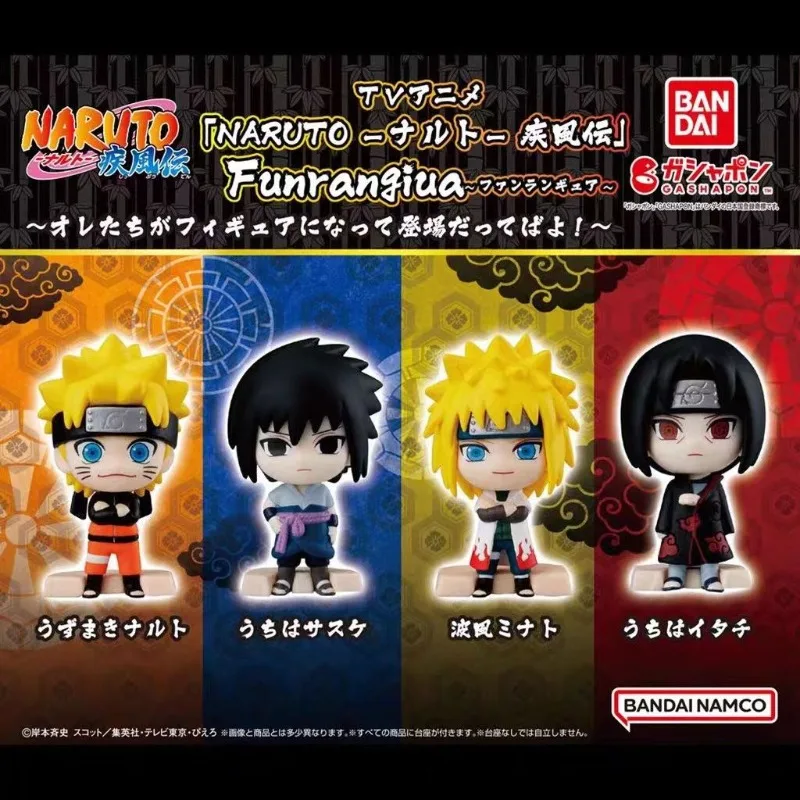 Bandai Original Gashapon Naruto Uchiha Namikaze Minato Anime Action Assembly Toys Collectible Model Ornaments Gifts For Children