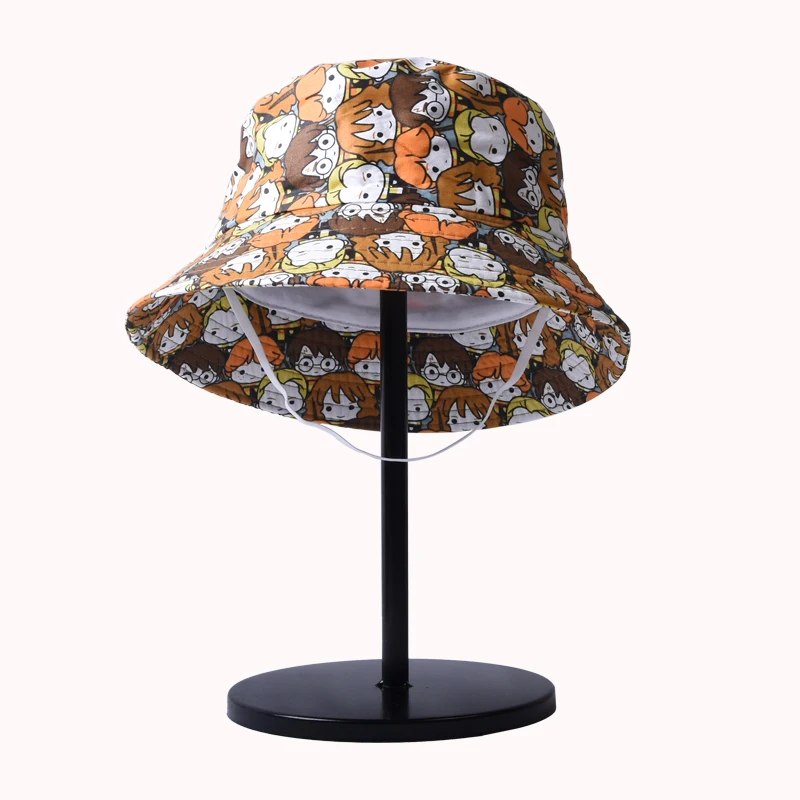 Panama Summer Children Cotton Cartoon Bucket Hat For Boys Printing Dinosaur Baby Girls Sun Hat Flower Kids Bonnet