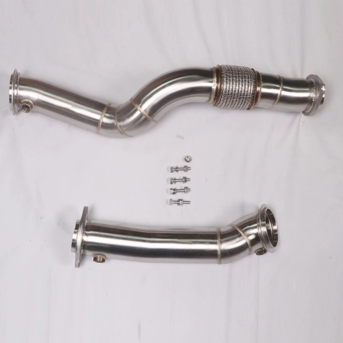 High-Flow Stainless Steel Exhaust Downpipe 2021-2024 M3 M4 G80 G82 S55B30A Straight Header TIG Welded 1.5mm 100% 3.0T 5-Year