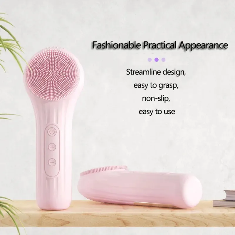 Silicone Face Cleaner Electric Sonic Facial Cleansing Brush Ultrasonic Vibrating Face Massager Mini Pore Deep Cleaning