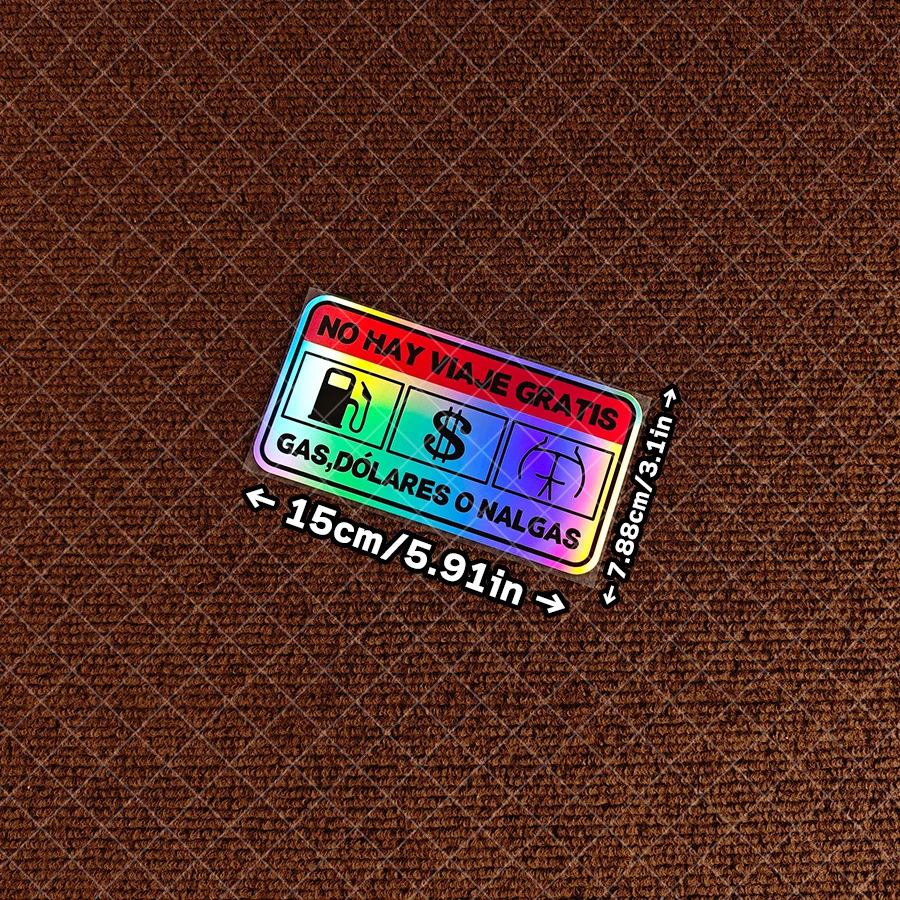 1 Piece of Fun Fuel Ticket Sticker - No Free Travel Motorcycle Sticker - Waterproof - Creative Spanish Style Sticker