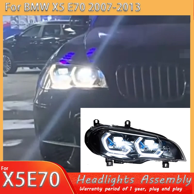 

Фара головного света, подходящая для BMW X5 2007-2013 годов выпуска, модель E70, улучшенная версия M4, с золотистым эффектом, двухцветная, лазерная.