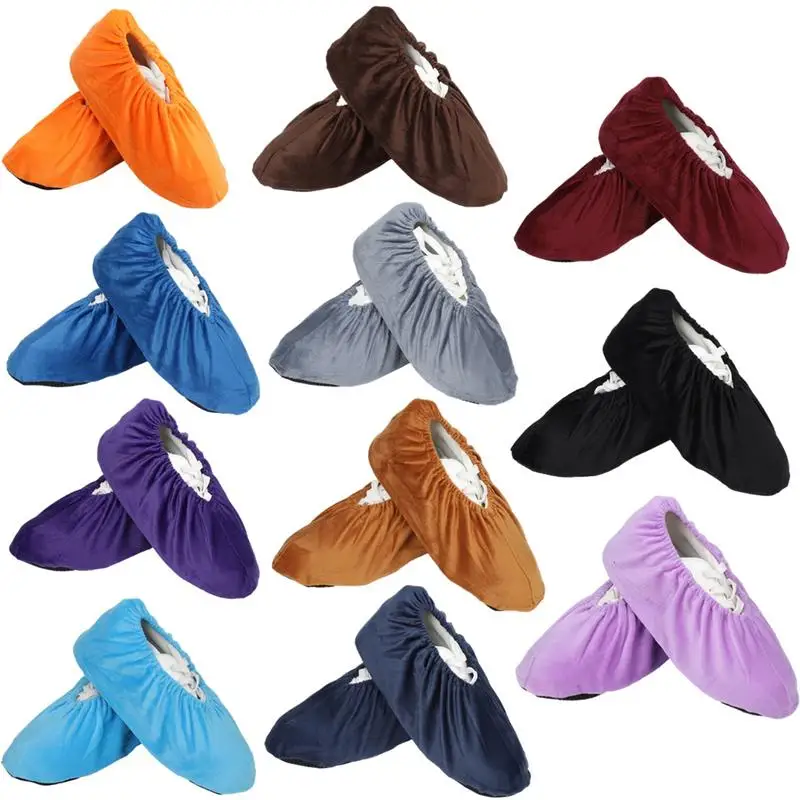 

11 Pairs Adult Plush Fabric Shoe Covers Reusable Shoe Covers For Indoors Thickened Non-Slip Shoe Covers For Indoor Household