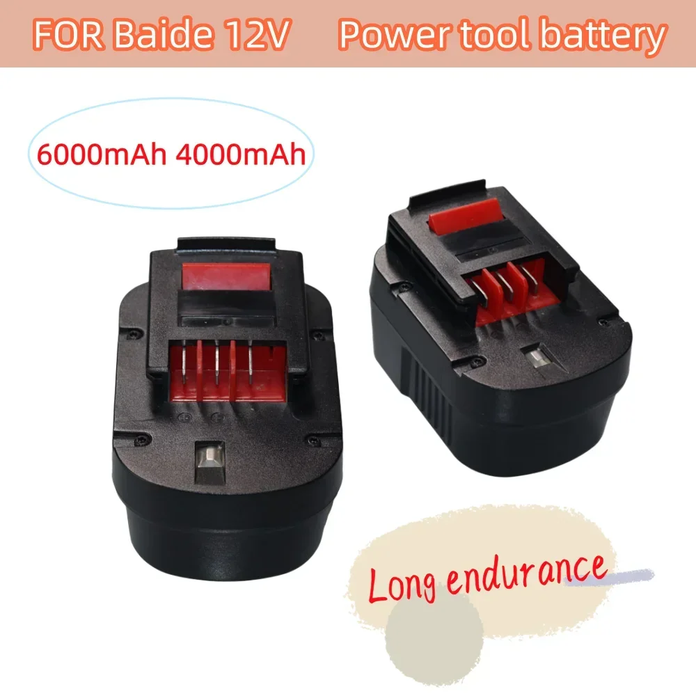 

12V 4000/6000mAH NI-MH Rechargeable Tool Battery for Black&Decker A12 A12EX FSB12 FS120B A1712 HP12K HP12