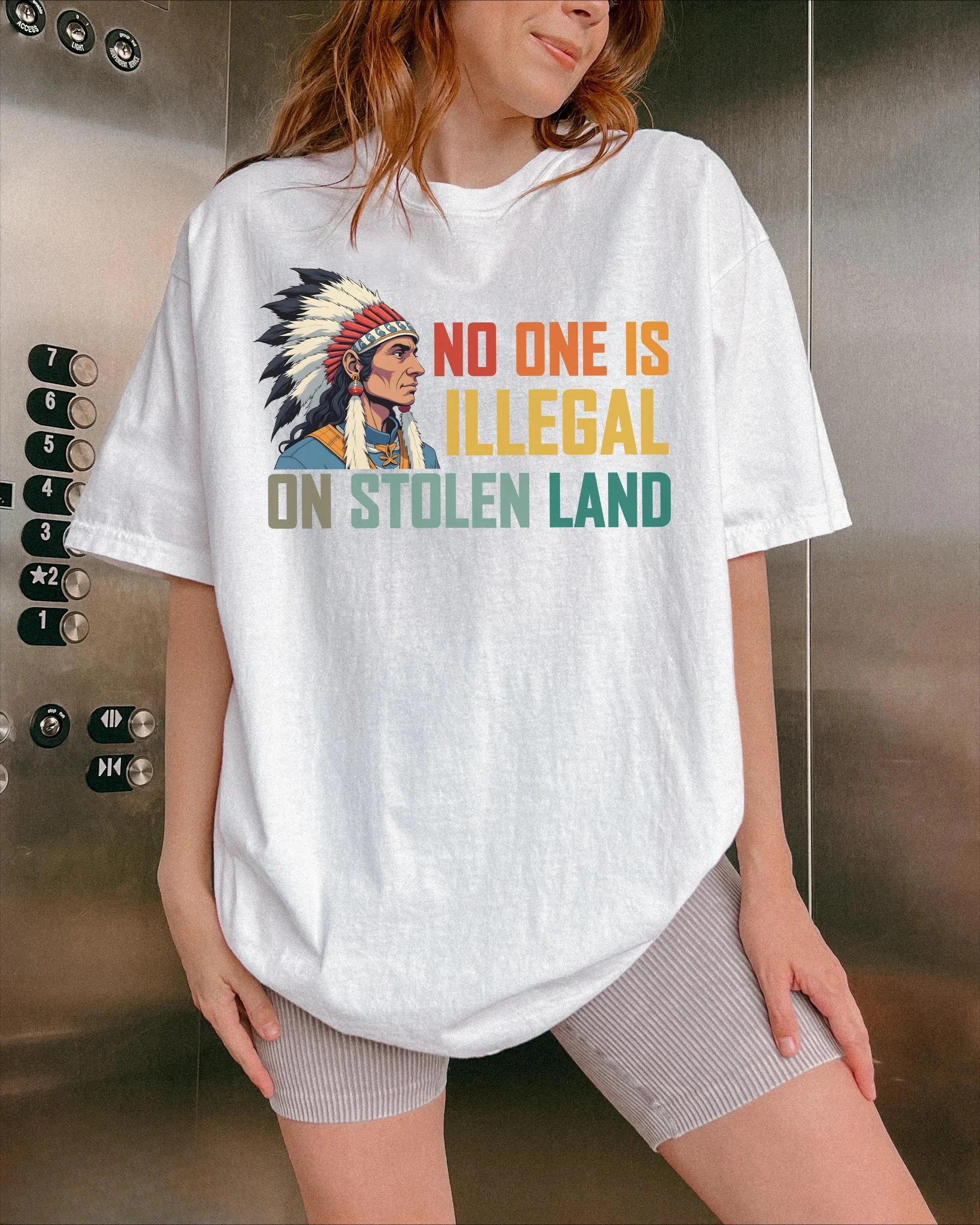 

Футболка «Никто не является нелегальным на чужой земле», летняя свободная и дышащая футболка для мужчин и женщин