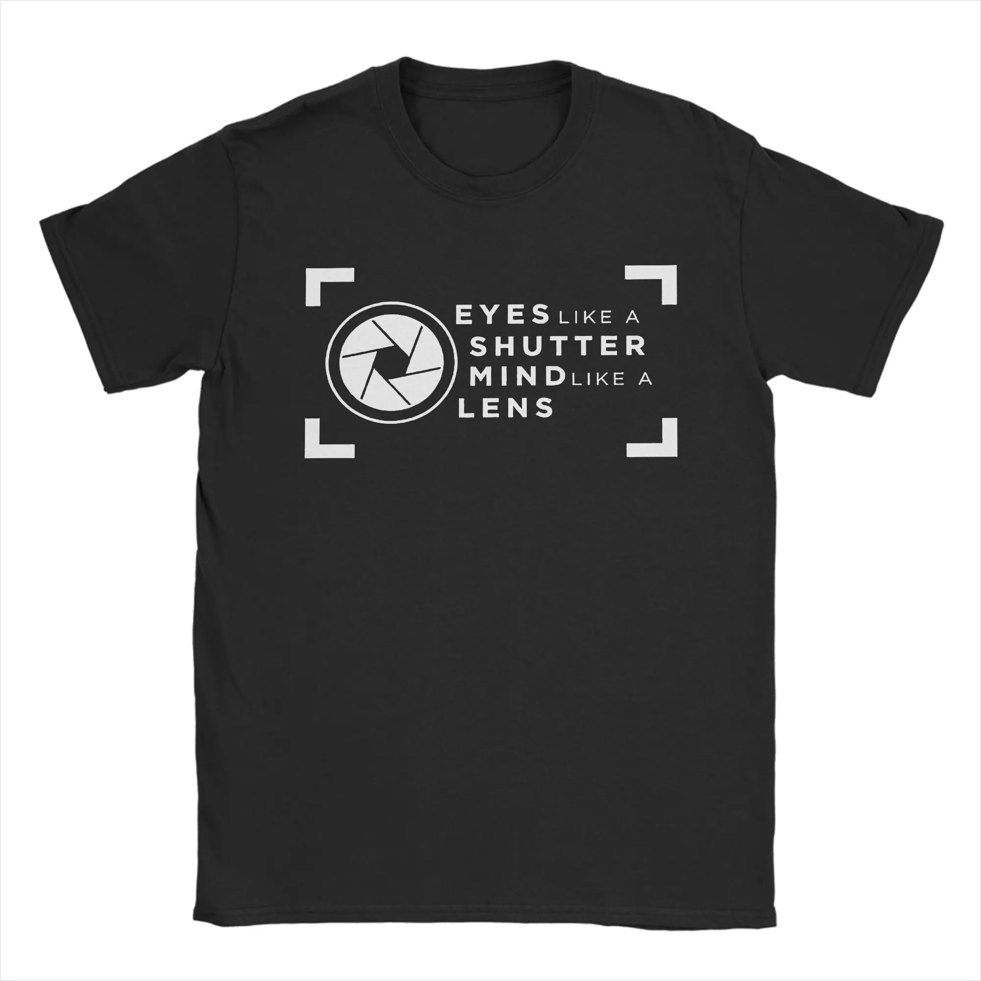 Harajuku Eyes Like a Shutter Mind Like a Lens T Shirt For Men Short Sleeve Clothes Photographer Cotton Summer Clothing