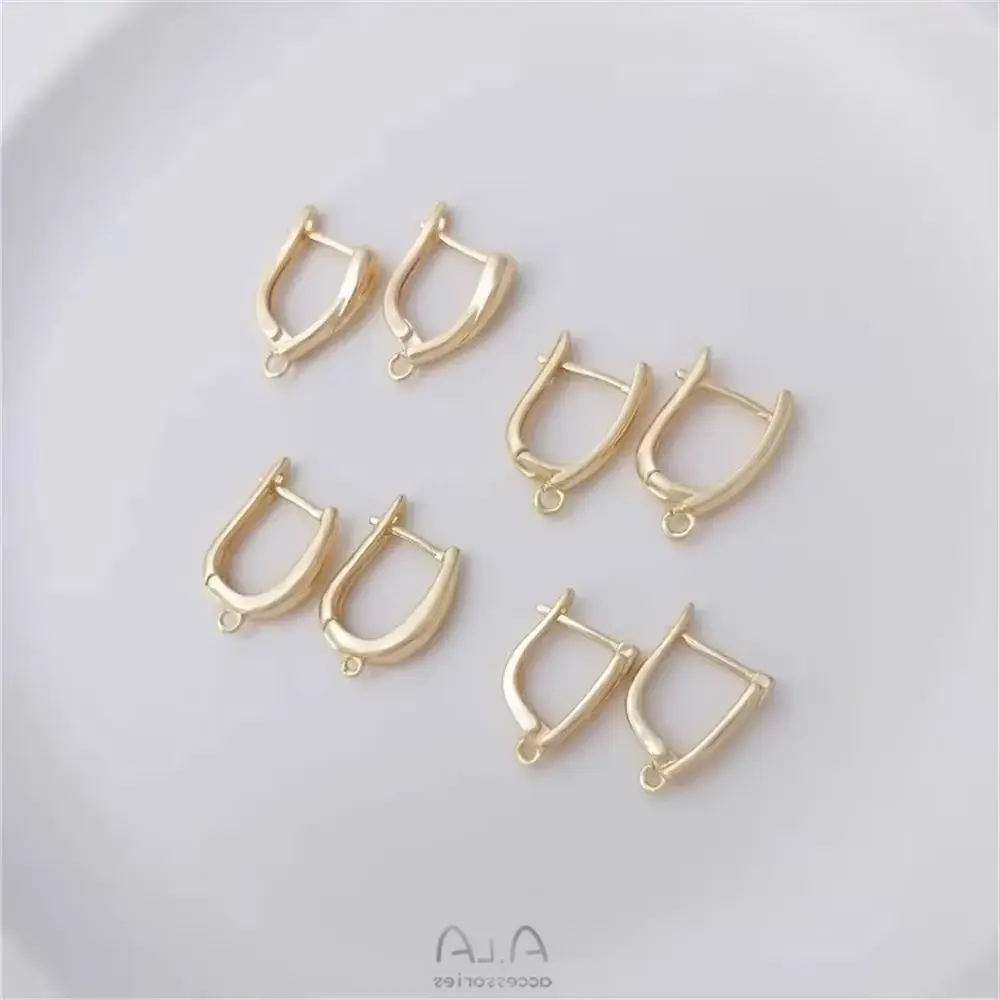 

14K Gold Color U-Shaped with Hanging Hoop Earrings Drop Shaped Ear Clips Handmade DIY Earrings Ear Accessories Materials E212