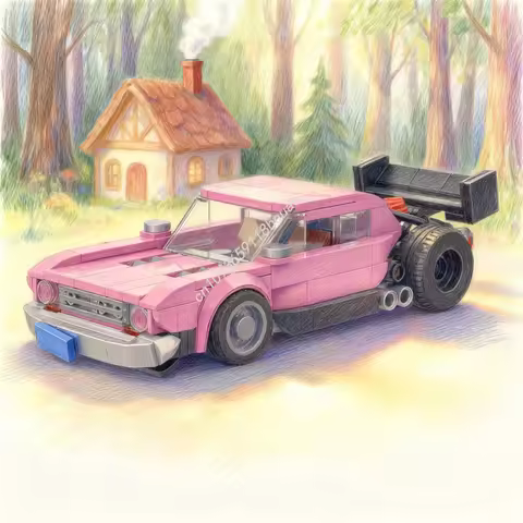 295pcs MOC Plymouth Junkerolla Pikes Peak City Champions Model Building Blocks Construction Christmas Gift Idea Toys Education