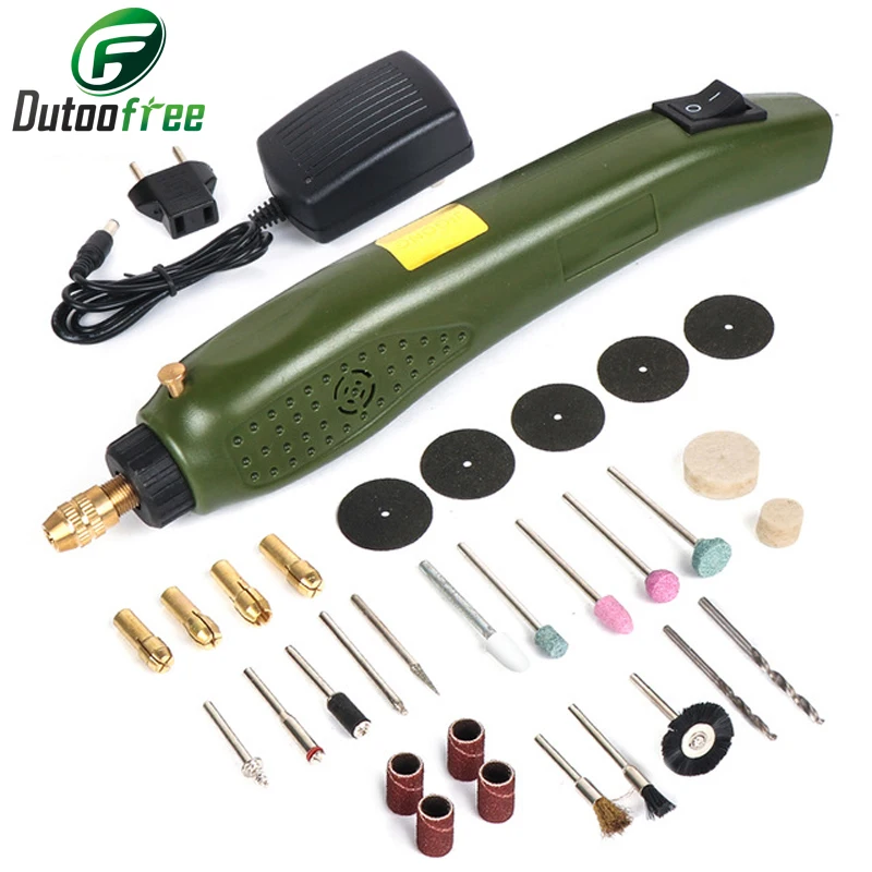 

12V AC Mini Drill Electric Carving Pen Electric Drill Rotary Tools Kit Engraver Pen for Jewelry Metal Glass Grinding Polishing