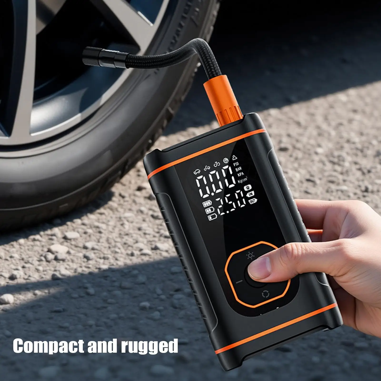 Portable Air Compressor USB Rechargeable Inflation Automotive Tools Portable Air Compressor For Car Tires For Auto Vehicle