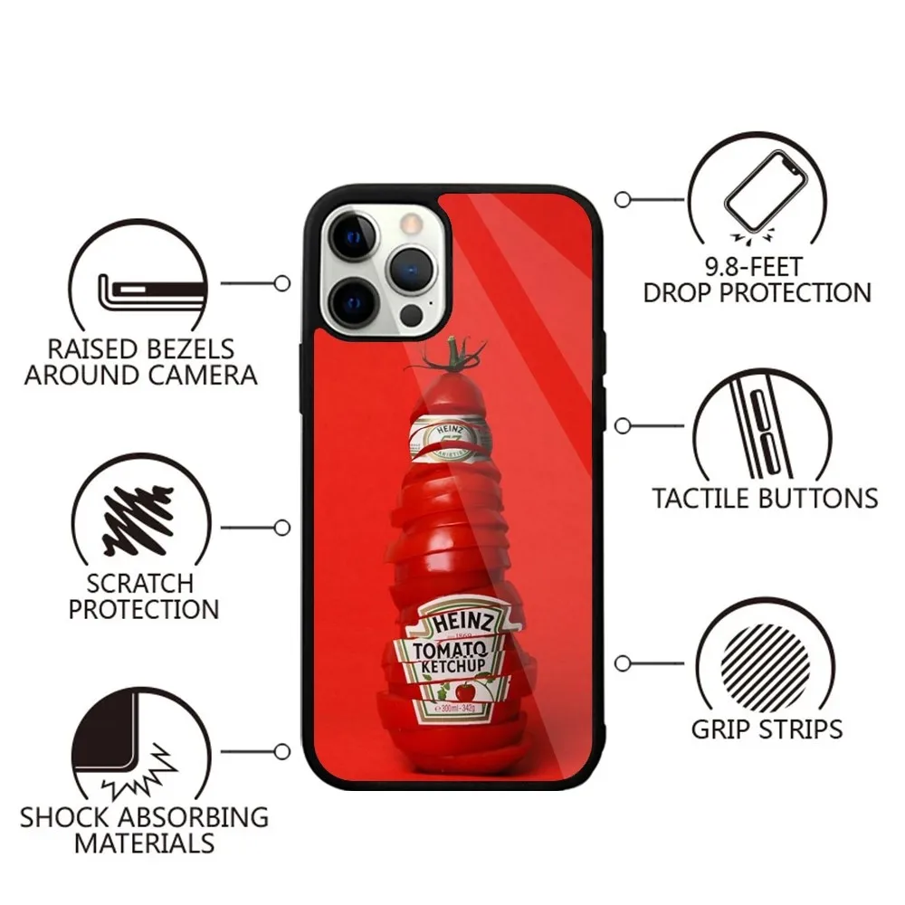 Heinz Tomato Ketchup Mustard Phone Case For iPhone 15,14,13,12,11,Plus,Pro,Max Mini Magsafe Magnetic Wireless Charging