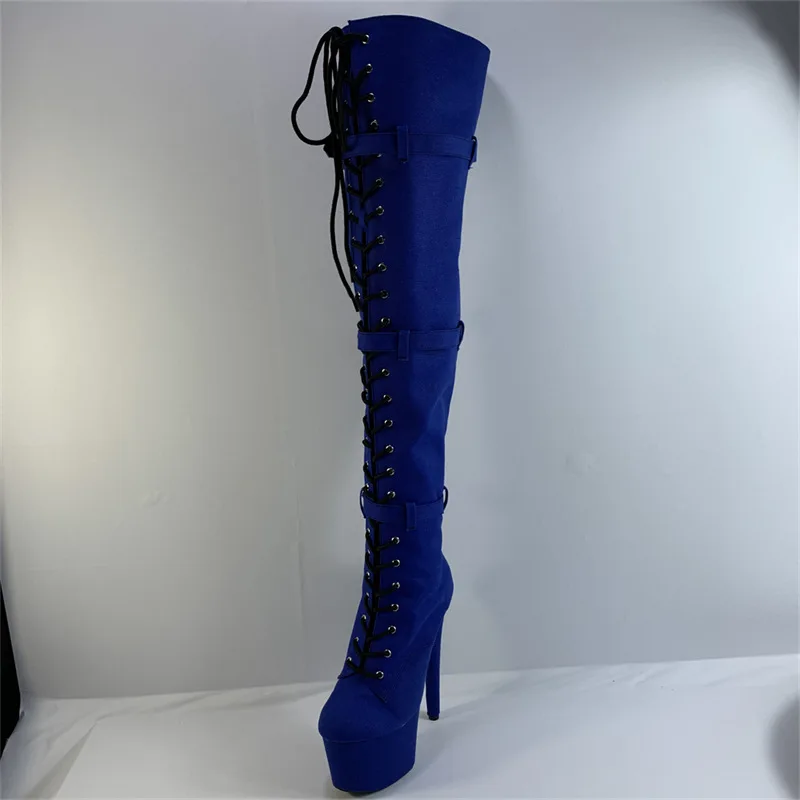 

15CM Suede Sexy Sky-high Boots, Round Toe Pole Dancing 6Inch High Nightclub Model Runway dance shoes