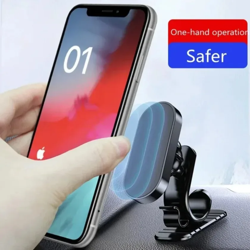 

360° Rotation Magnetic Car Phone Holder GPS Stand Support Car Universal Bracket in Car for iPhone 16 15 14 13 12 Samsung Xiaomi