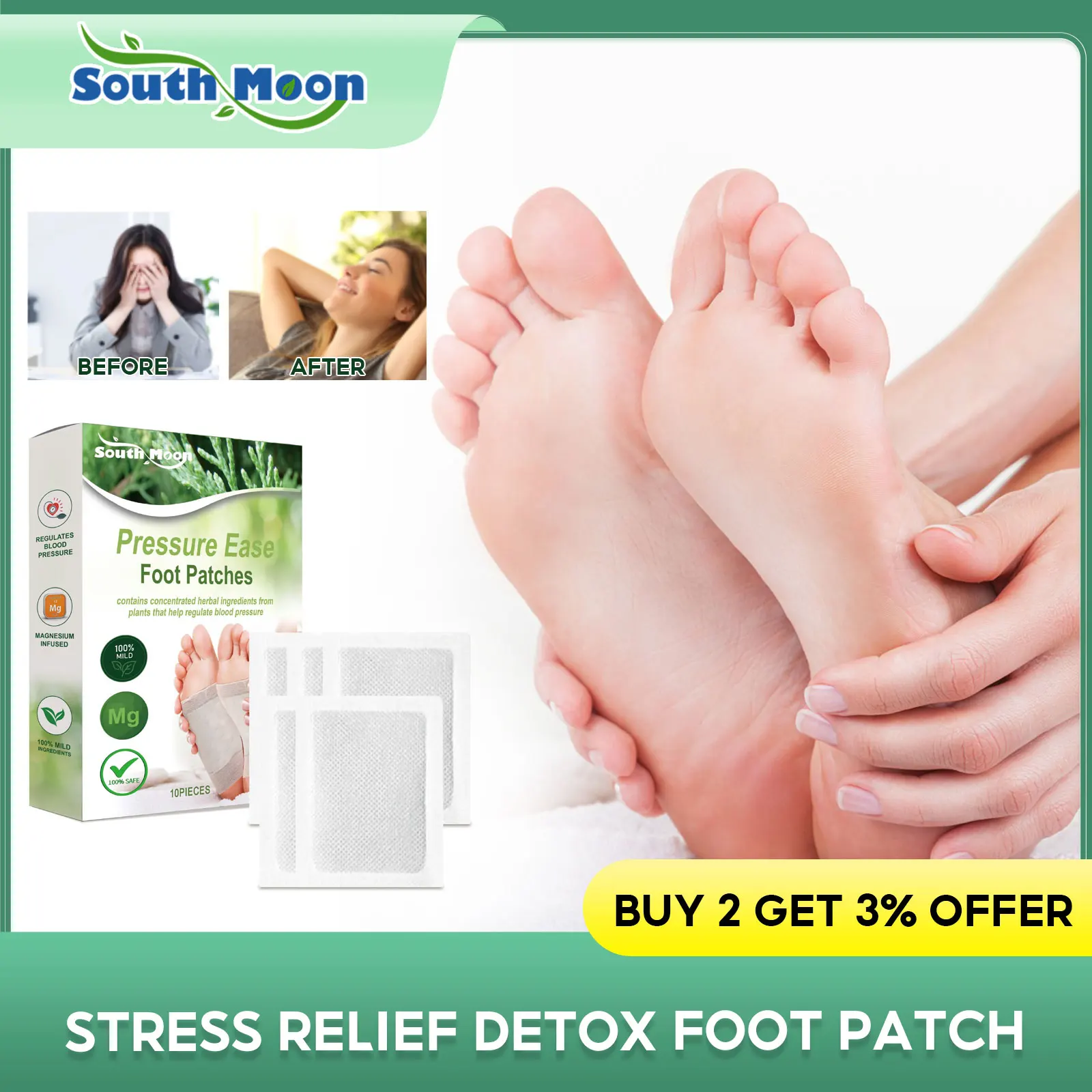 

Natural Detox Foot Patch Eliminate Edema Remove Body Toxins Relieve Stress Help Sleep Improve Insomnia Health Foot Care Stickers