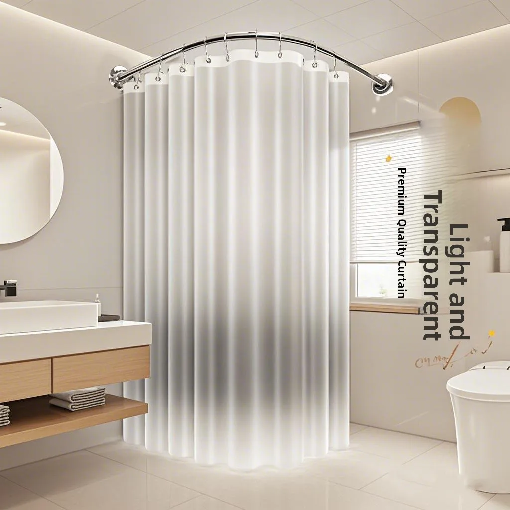 

Карниз для штор L-образной формы из нержавеющей стали, набор водонепроницаемых занавесок для перегородки с защитой от плесени, аксессуары для туалета