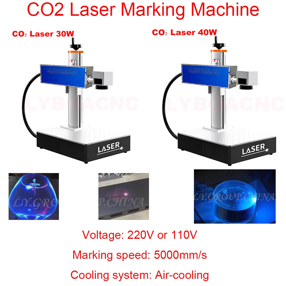 LY Desktop Portable CO2 Laser Marking Machine for Non-Metal Wood Acrylic Paper Engraving 30W 40W Air-Cooling 220V 110V Optional