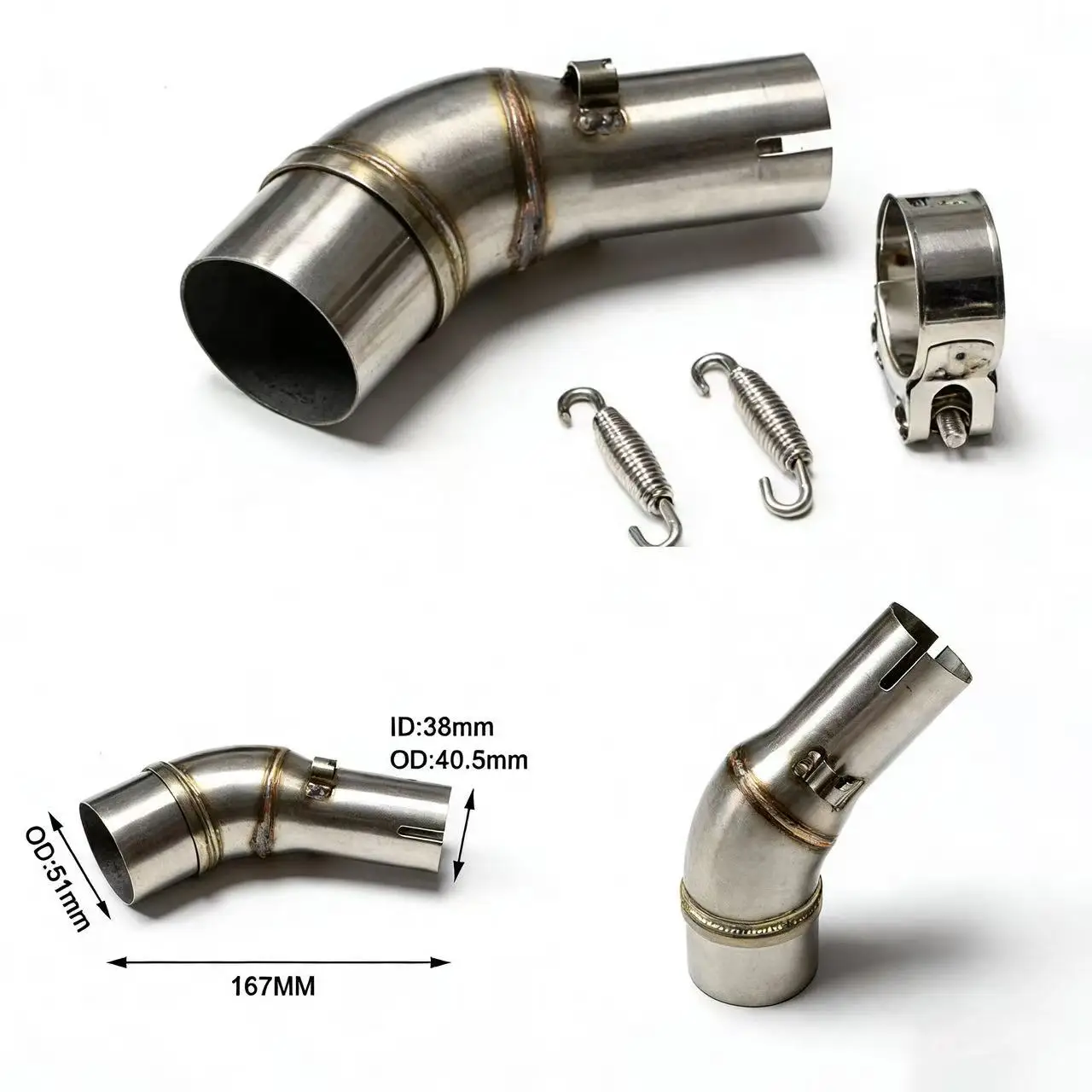 Für Yamaha YZF R25 R3 MT-03 MT03 Motorrad-Auspuff 51mm Auspuffanlagen-Verbindungsstück Modifizierter Slip-On Mittelrohr-Adapter