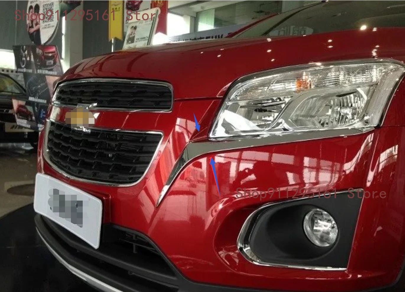 For Chevrolet Trax 2014 2015 2016 2017 2018 Chrome Front Headlight Eyebrow Cover Trim Head Light Lamp Eyelid Trims Car Styling