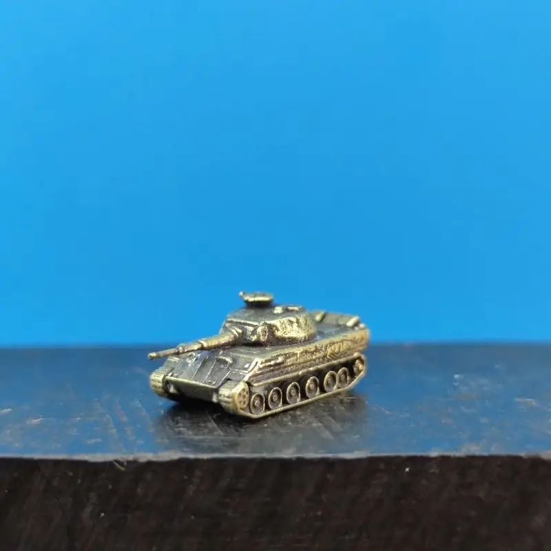 نموذج معدني لخزان النمر الألماني مصغر من النحاس، مجموعة مقياس T-34 السوفياتي، عرض الديوراما العسكري #3