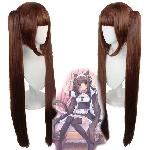 Synthetic Chocola Vanilla Wig NEKOPARA Cosplay Wig Chocolate Heat Resistant Hair Women Long Vanilla Wigs