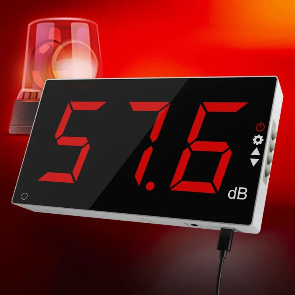 Wall-Mounted Digital Noise Meter Sound Level Tester 30-130dB with Alarm