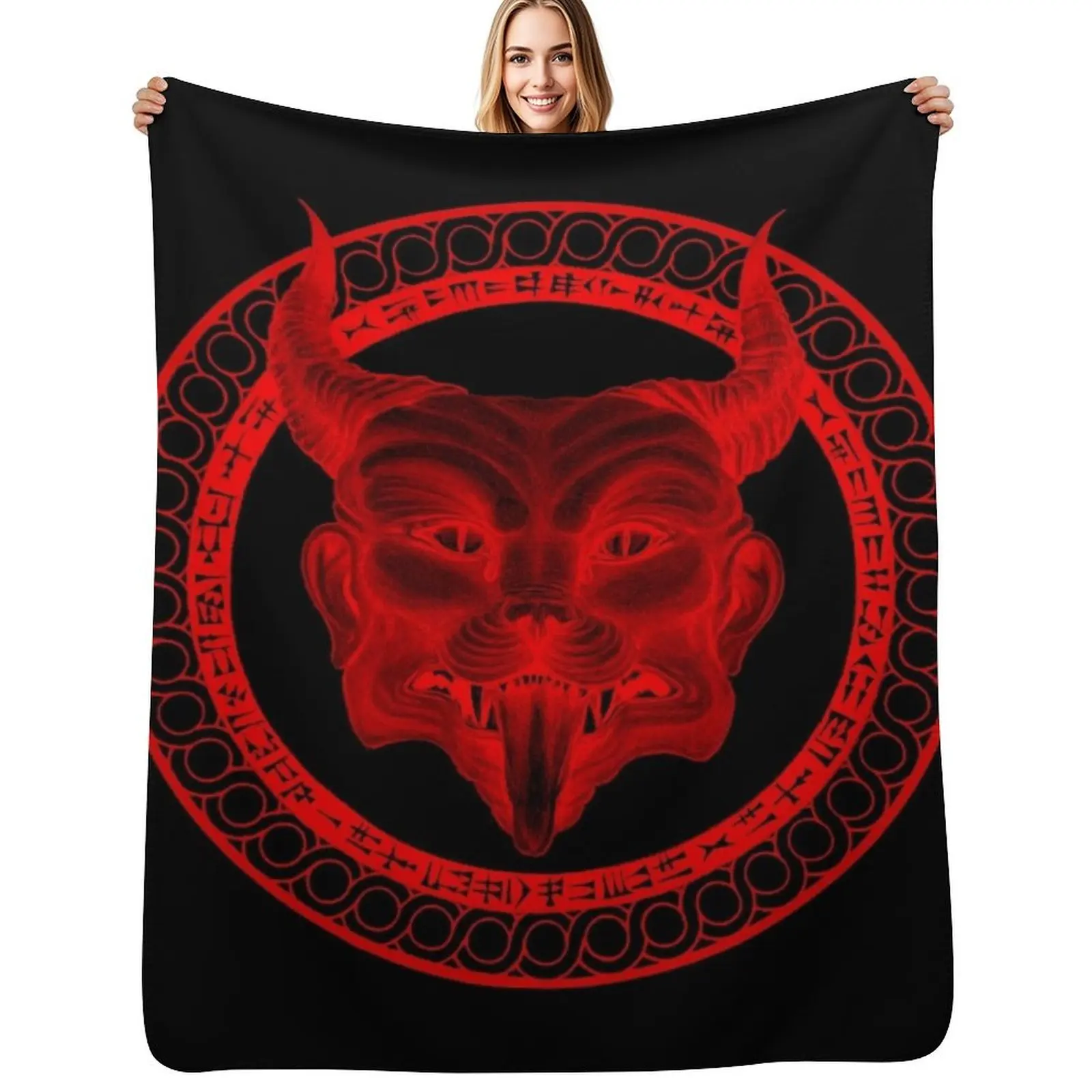 Pazuzu ??iri (Extra-Spooky Edition) Throw Blanket Cozy Microfiber Throw Blanket for Home Bedroom