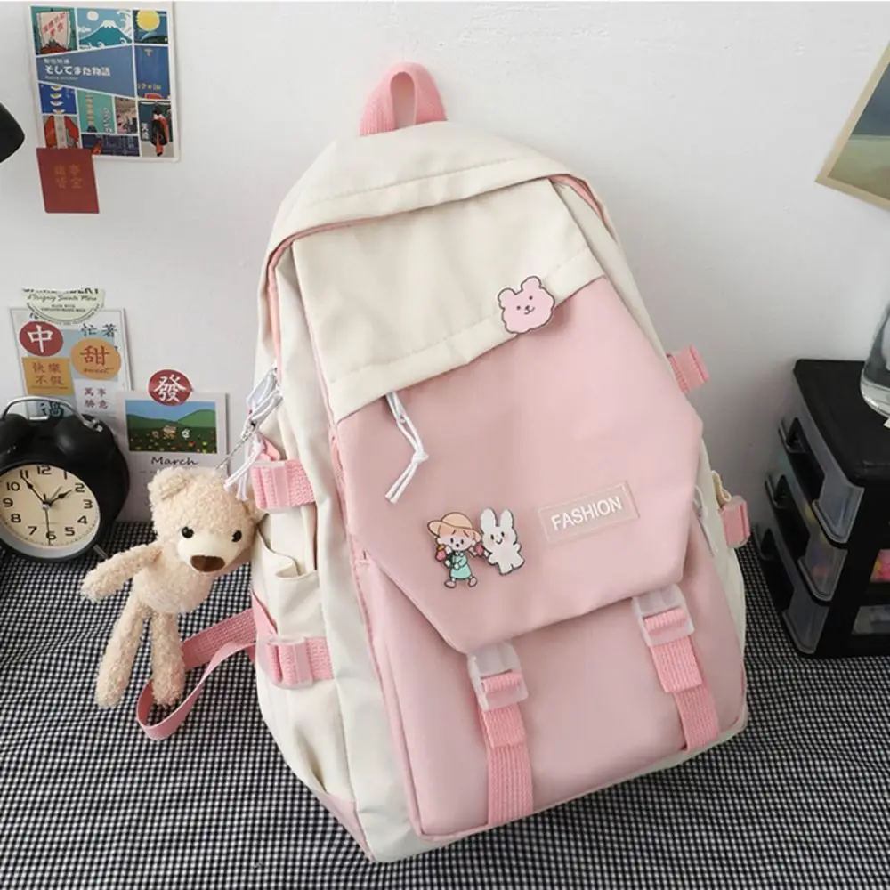 Waterproof Teenage Nylon Book Bag Large Capacity College Backpack Fashion School Bag Cute Girls Boys Travel Backbag College Bag